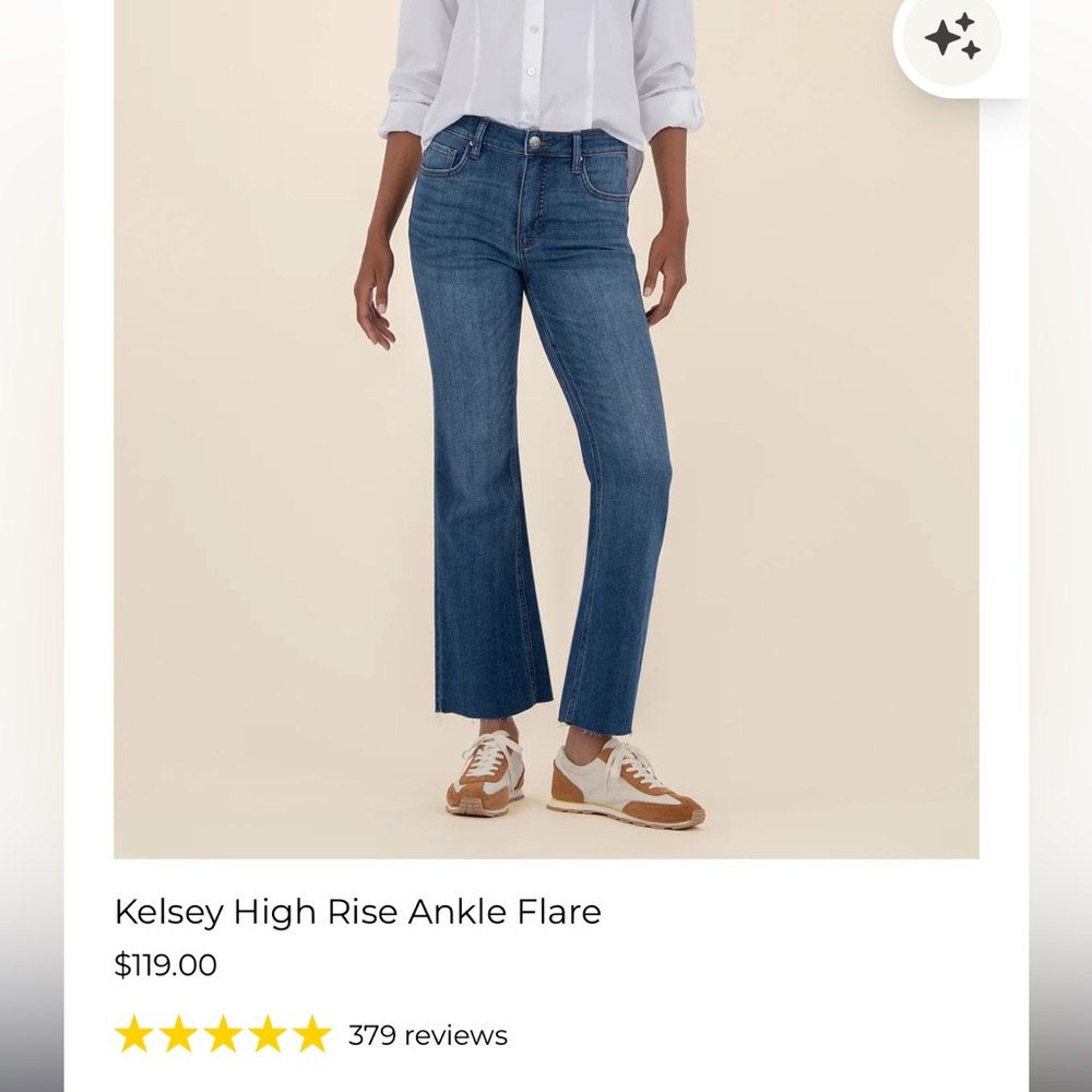 Kut From the Kloth Kelsey High rise Ankle flare w/ Color Inset  EUC! Size 4
